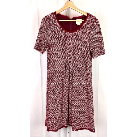 MAEVE Anthropologie Dora Dress Short Sleeve Knee Length A Line Red Size M - Picture 1 of 10
